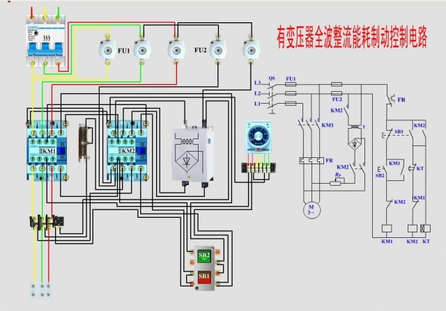 常用电动机节制实物接线图+道理图(图5) 常用电动机节制实物接线图+道理图(图5)